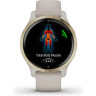 Часы GARMIN VENU 2S LIGHT GOLD STAINLESS STEEL BEZEL WITH LIGHT SAND CASE AND SILICONE BAND 010-02429-11