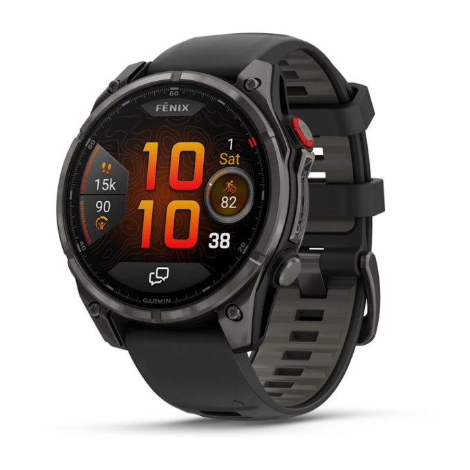 Умные часы GARMIN FENIX 8 PRO 47mm Amoled Sapphire Lens Titanium With Graphite/Black Silicone Band 010-03198-10